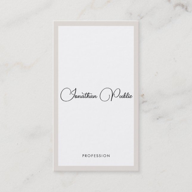 Moderne elegante Typografie Minimalistisch vertika Visitenkarte (Vorderseite)