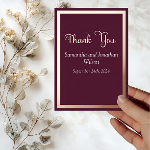 Moderne elegante Typografie Rose Gold Danke Karte