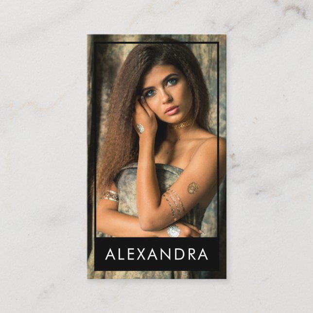 Moderne, elegante und einfache Fotografie Visitenkarte (Vorderseite)