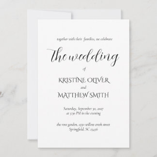 Moderne elegante und minimalistische Hochzeitseinl Einladung