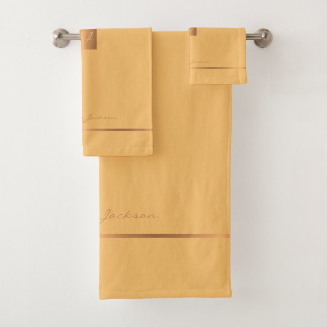 Moderne, elegante und mit Monogramm Streifen Badhandtuch Set (Insitu)