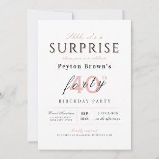 Moderne, elegante und stilvolle Überraschung zum 4 Einladung