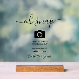 Moderne elegante Unterschrift Oh Snap Acrylschild