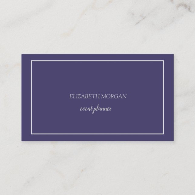 Moderne Elegante Violet Einfache Minimalistische R Visitenkarte (Vorderseite)