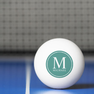 Moderne, elegante Vorlage Mit Monogramm Trendname Tischtennisball
