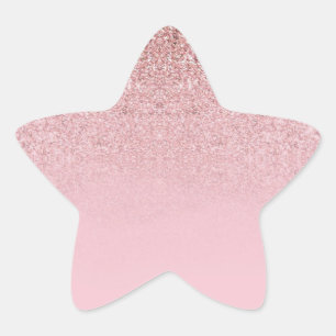 Moderne elegante Vorlage Roségold Glitter leer Stern-Aufkleber