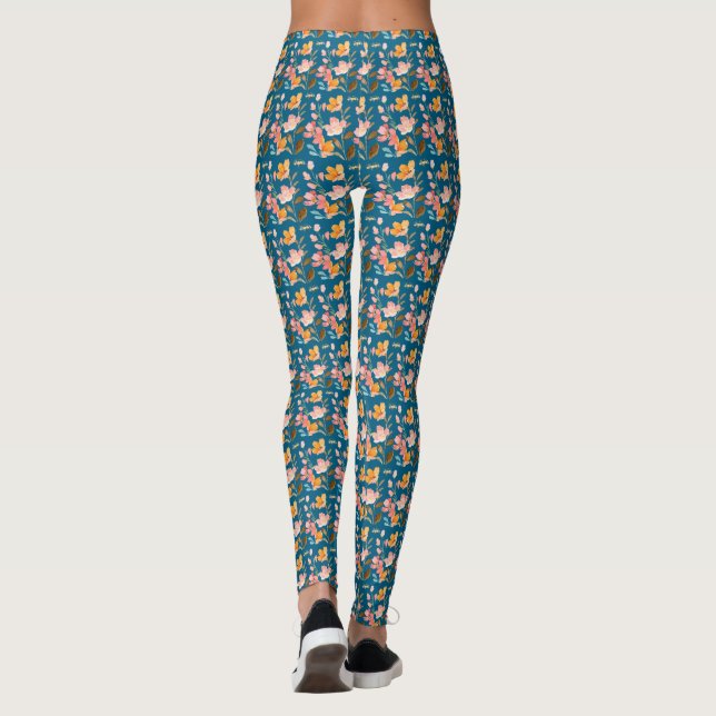 Moderne Elegante Wasserfarben Leggings (Rückseite)