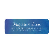 Moderne Elegante Wasserfarben | Ocean Blue Address