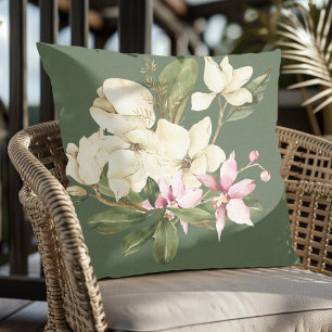 Moderne elegante Wasserfarben, rosa und weiße Orch Kissen