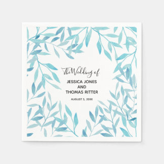 Moderne Elegante Watercolor Blumen Serviette