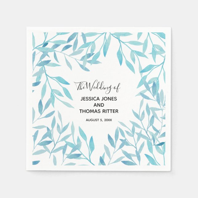 Moderne Elegante Watercolor Blumen Serviette (Vorderseite)