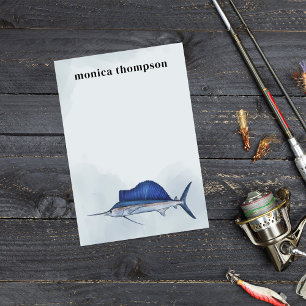 Moderne Elegante Watercolor Einfach Blaues Segeln Post-it Klebezettel