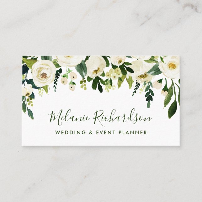 Moderne Elegante Watercolor Visitenkarte (Vorderseite)