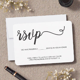Moderne, elegante Website für Hochzeiten RSVP Karte