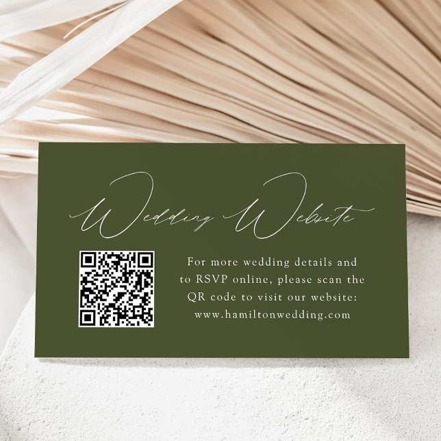 Moderne, elegante Website für Olive Green Wedding  Begleitkarte (Von Creator hochgeladen)