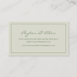 Moderne elegante Website zur grünen Hochzeit von s Visitenkarte