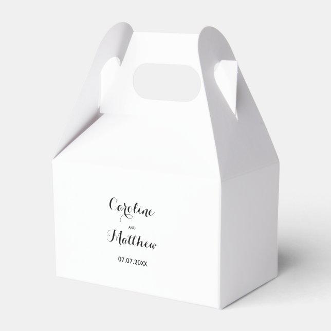 Moderne Elegante Wedding Favor Box Geschenkschachtel (Vorderseite)