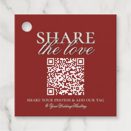 Moderne Elegante Wedding Foto Dropbox QR Tag Geschenkanhänger