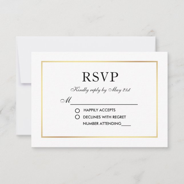 Moderne Elegante Wedding UAWG Schwarz-weiß Card S RSVP Karte (Vorderseite)