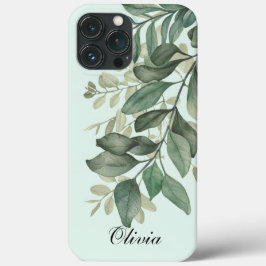 Moderne, elegante Weibchen-Eukalyptus-Blätter Case-Mate iPhone Hülle