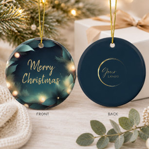 Moderne elegante Weihnachts-Logo-Verzierung Keramik Ornament