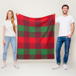 Moderne Elegante Weihnachts Rot & Grün Buffalo Kar Fleecedecke