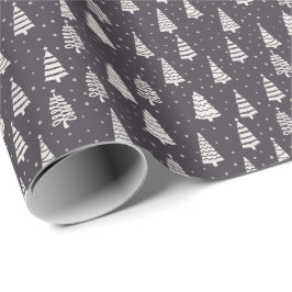 Moderne elegante Weihnachtsbäume Snow Blue-Geschen Geschenkpapier