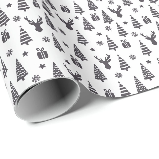 Moderne elegante Weihnachtselemente Geschenkpapier (Rolleneckpunkt)