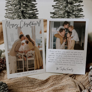 Moderne Elegante Weihnachtskarte Foto Familie Einladung