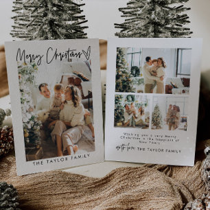 Moderne Elegante Weihnachtskarte Foto Familie Einladung