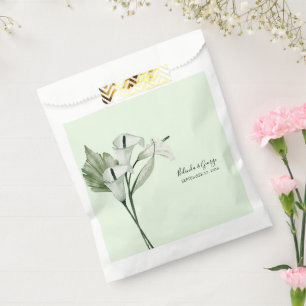 Moderne elegante weiße Calla-Lilien-Hochzeit Geschenktütchen