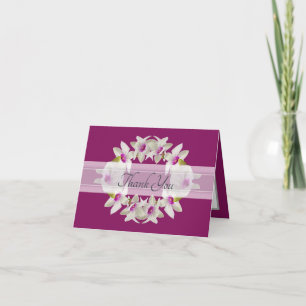 Moderne elegante weiße Orchideen-Lei-Blumen-Dankes Dankeskarte