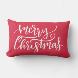 Moderne elegante weiße Schrift Frohe Weihnachten R Lendenkissen