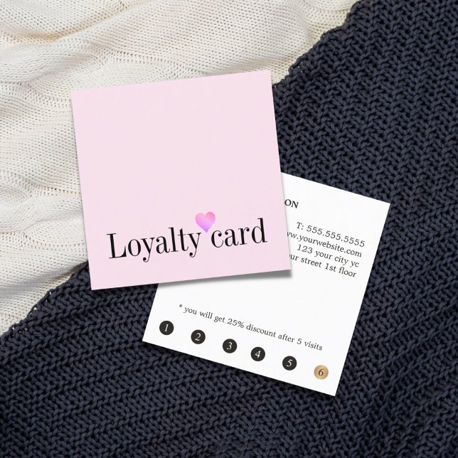 Moderne Elegante Weißrosa Herzlichkeit Treuekarte (Von Creator hochgeladen)