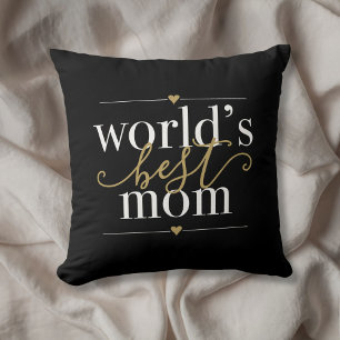 Moderne Elegante Welten Beste Mama Schwarz und Gol Kissen