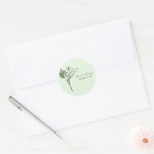 Moderne Elegante White Calla Lilies Wedding Runder Aufkleber