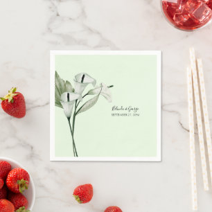 Moderne Elegante White Calla Lilies Wedding Serviette