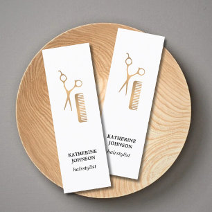 Moderne, elegante White Imitate Gold Scheren Comb Mini Visitenkarte