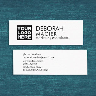 Moderne elegante White Mini Business Card mit Logo Visitenkarte