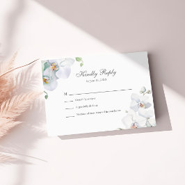 Moderne elegante White Orchids Wedding RSVP Card Dankeskarte