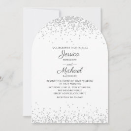 Moderne, elegante White Silver Glitzer Arch Weddin Einladung