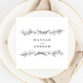 Moderne Elegante Wildblume Blumenhochzeit Serviette