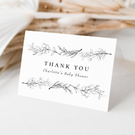 Moderne Elegante Wildblume Floral Baby Dusche Dankeskarte