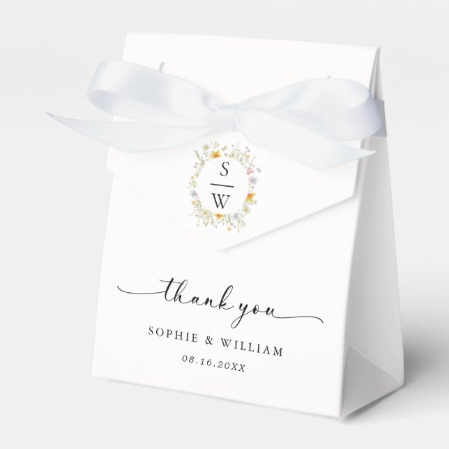 Moderne Elegante Wildblume Frühjahrssommer Hochzei Geschenkschachtel (Vorderseite)