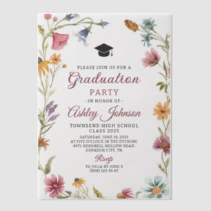 Moderne Elegante Wildblume Graduation Party