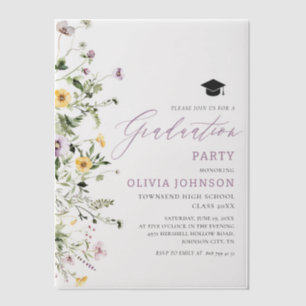 Moderne Elegante Wildblume Graduation Party