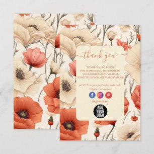 Moderne Elegante Wildblumen Dankeskarte