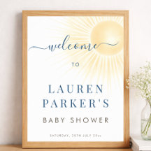 Moderne elegante Willkommensschilder für Babyparty