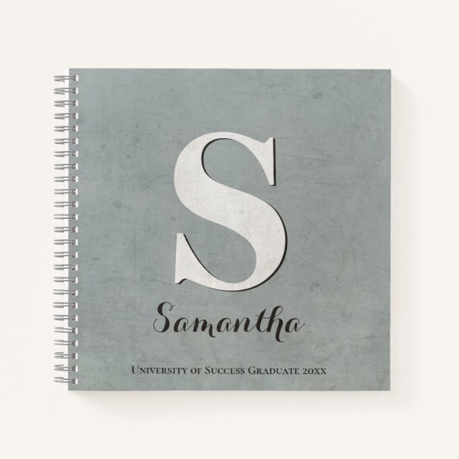 Moderne elegante Worte des Abschlusses Notizbuch (Vorderseite)