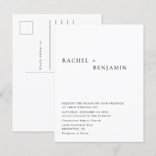Moderne Elegante zeitlose Minimalistische Klassik Einladungspostkarte